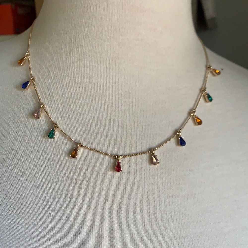 Banana Republic Crystal MULTI COLOUR TEARDROP CHOKER NECKLACE